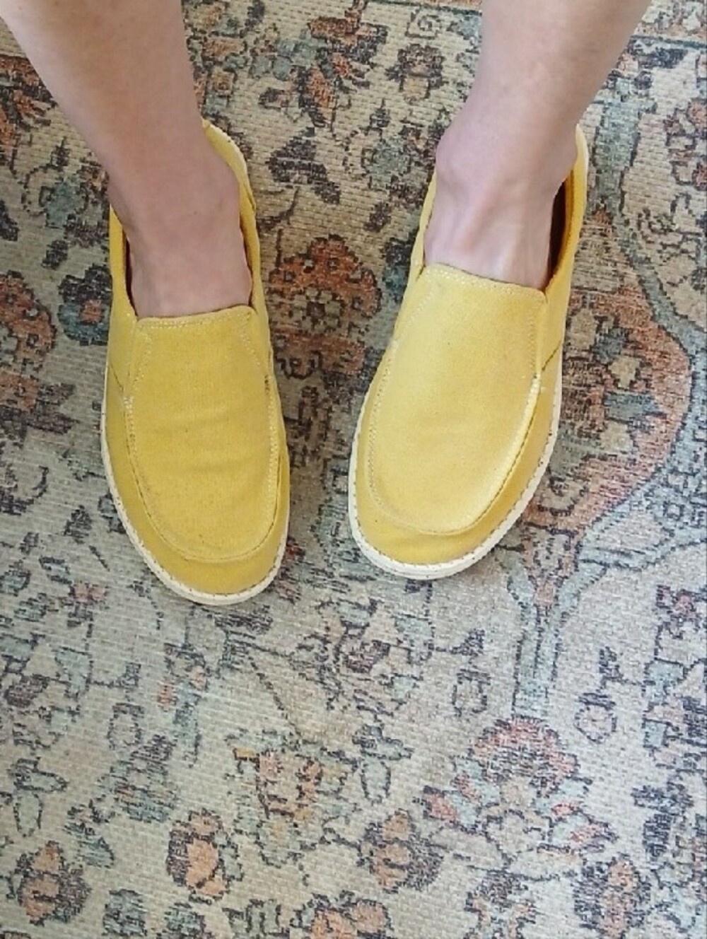 Casual Yellow Slip-On Women's Loafers